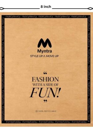 8×11 Myntra Branded Recyclable Kraft Paper Courier Bag | Eco-Friendly E-commerce Packaging Poly Mailer | Fashion Shipping Bag with Secure Seal