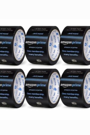 Amazon Prime Printed BOPP tape – Pack of 6 (3 inch x 65 Meter) | 3 Inch Adhesive Tape for Packaging, Shipping & Courier Boxes