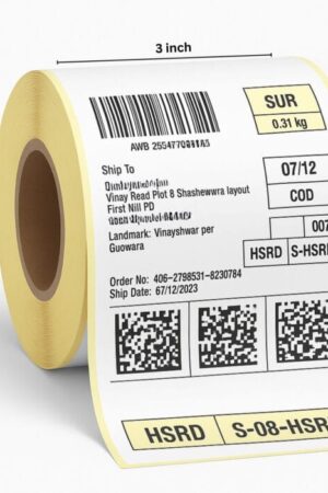 3×5 (500) Direct Thermal Shipping Labels Roll – 500 Labels | Premium DT Roll for Thermal Printers | Strong Adhesive, Waterproof, Fade-Resistant | Compatible with Amazon, Flipkart, Meesho, Delhivery, Bluedart, FedEx