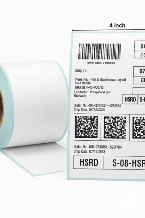4×6-(400) Direct Thermal Shipping Labels Roll – 400 Labels | Premium DT Roll for Thermal Printers | Strong Adhesive, Waterproof, Fade-Resistant | Compatible with Amazon, Flipkart, Meesho, Delhivery, Bluedart, FedEx