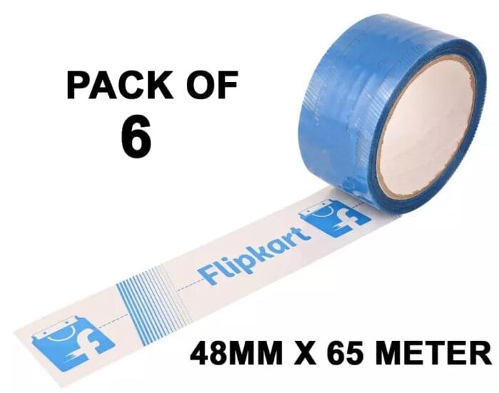Flipkart Branded tape – Pack of 6 (65 Meter) | 2 Inch Adhesive Tape for Packaging, Shipping & Courier Boxes - Image 2