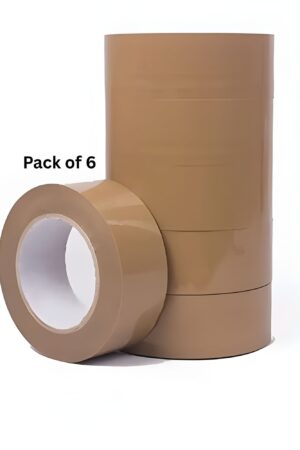 Brown Bopp Tape – Pack of 6 | 2 Inch Adhesive Tape for Packaging, Shipping & Courier Boxes