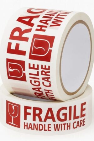 Fragile Handle with care Packing Tape – Pack of 2 (65 Meter) | 2 Inch Adhesive Tape for Packaging, Shipping & Courier Boxes