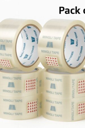 Mingli Transparent Packing Tape – Pack of 6 (120 Meter net) | 6 Inch Clear Adhesive Tape for Packaging, Shipping & Courier Boxes | HeavyDuty BOPP Tape for Ecommerce & Office Use (Copy)