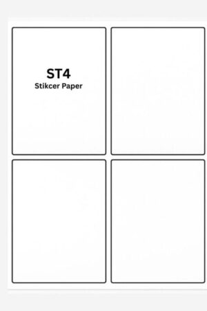 ST4 Shipping Label Sticker Sheet – 4 Labels per A4 100 Sheet | Compatible with Amazon, Flipkart, Meesho | High-Quality Self-Adhesive Matte Paper | Inkjet & Laser Printer Friendly |Smudge-Proof Labels