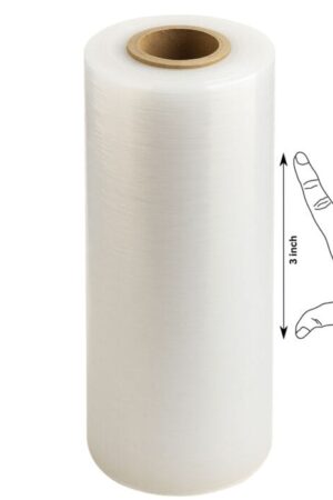 MarkRTD Stretch Film Roll 3 Inch | Mini Stretch Wrap for Packaging & Shipping | Heavy Duty 23 Microns | High Clarity | Ideal for Ecommerce, Movers, Warehouse Packing (Transparent)
